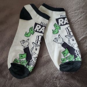 🛍️5/$20🛍️ Monopoly Themed Ankle Socks Women One Size Fits Most